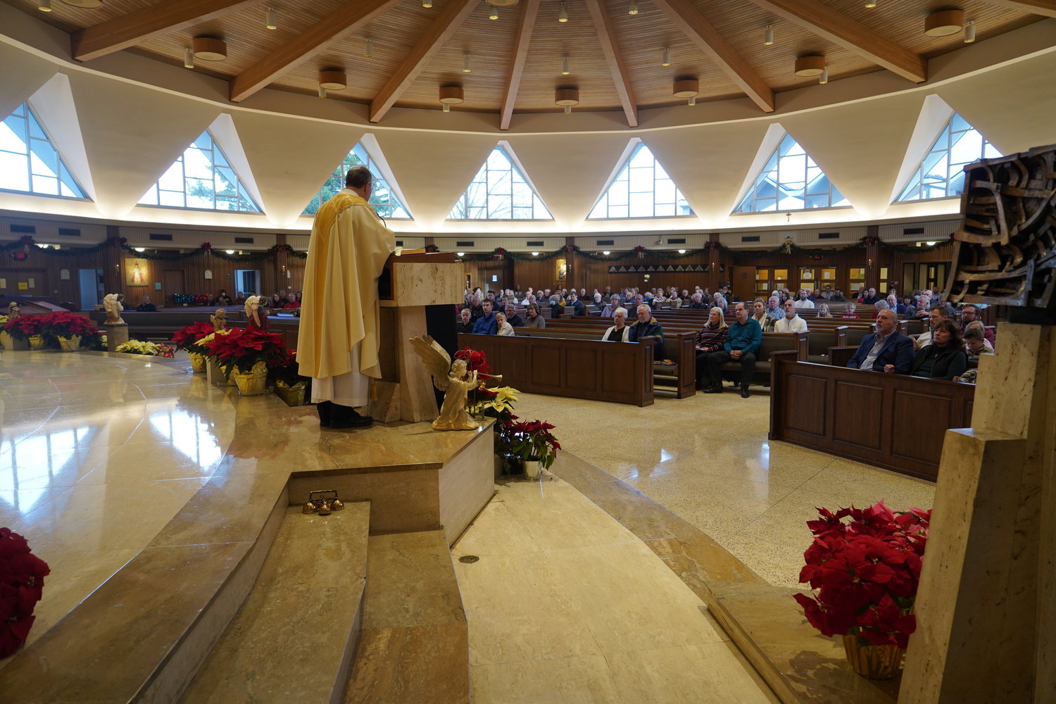 Photos taken the weekend of the Feast of the Baptism of the Lord show the vastness of the interior of the Cathedral of St. Joseph in Jefferson City. Work has begun to update the 52-year-old Cathedral’s systems and utilities and make it more beautiful, more welcoming and more recognizably Catholic.